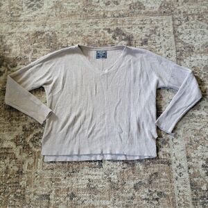 Abercrombie & Fitch Xs Tan Cream V Neck Sweater Fall Transitional
